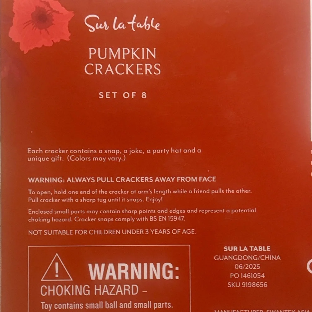 Sur La Table Festive Pumpkin Party Crackers